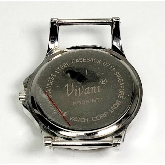 Vivani Womens Watch Rhinestone Crystal Face Rubber Band New Battery Works Great! - Picture 6 of 12